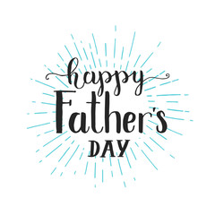 Happy Father's day lettering isolated on white. Hand Written Background for banners, posters, flyers, invitations, social media, prints. Vector calligraphy.