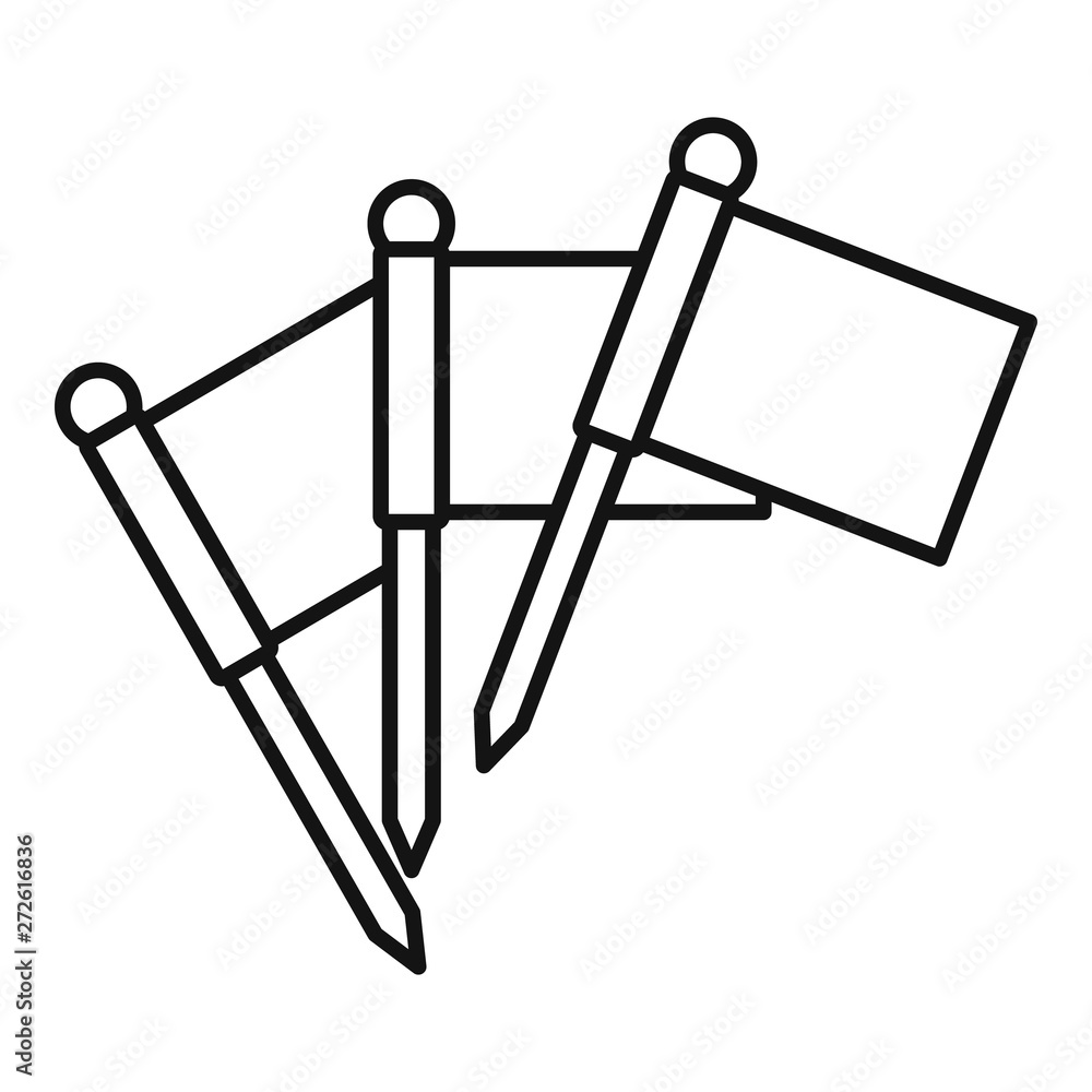 Aufkleber croquet flags icon. outline croquet flags vector icon for web design isolated on white background