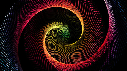 Abstract colorful futuristic shapes on black background