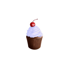 cupcake isolated on white background