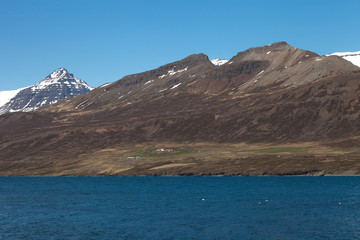 Beautiful multicolored spring landscape of Iceland