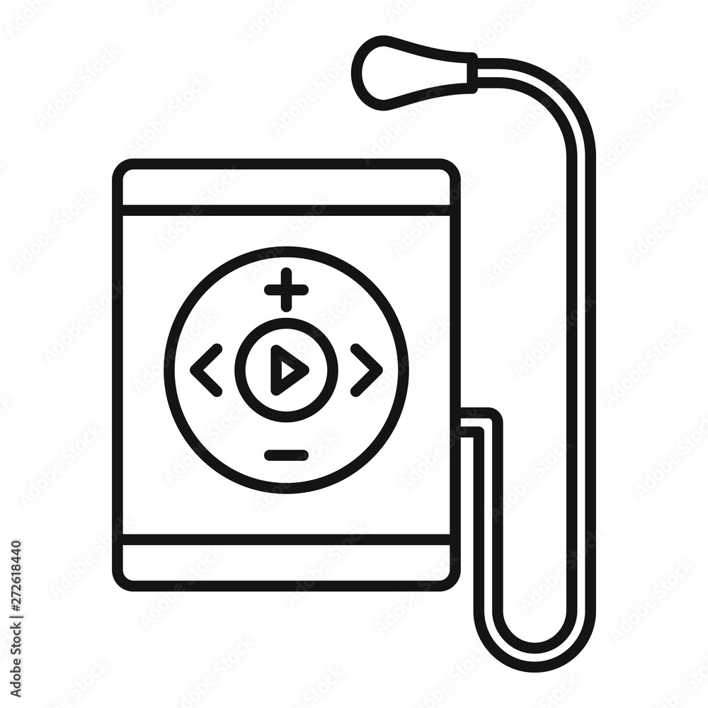 Aufkleber music player icon. outline music player vector icon for web design isolated on white background