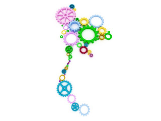 Cog map of Thailand 3d rendering on white background.