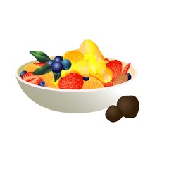 Fruit salad with honey icon. Cartoon of fruit salad with honey vector icon for web design isolated on white background