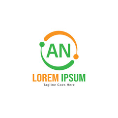 AN Letter Logo Design. Creative Modern AN Letters Icon Illustration