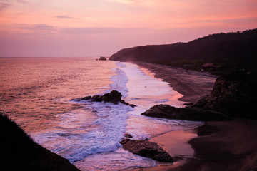 Atardecer mexicano en playa