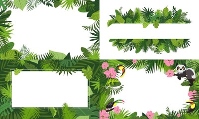 Rainforest banner set. Cartoon illustration of rainforest vector banner set for web design - obrazy, fototapety, plakaty