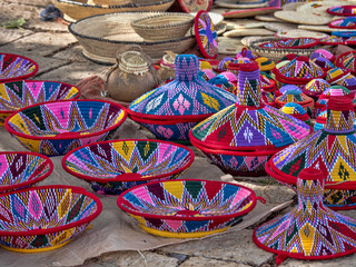 Very colorful marketplace in Axum, under the big tree, Ethiopia