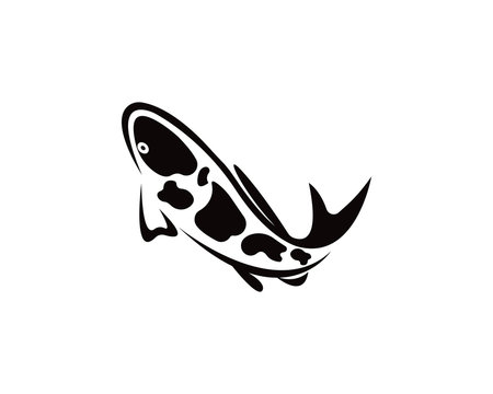 Koi design on white background. Animal. Fish icon. Underwater. Easy editable layared vector illustration