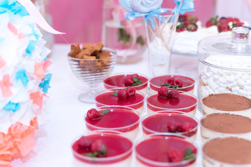 Baby shower and sweets on the table