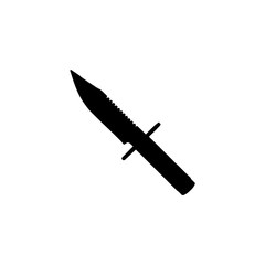 flat military knife icon. vector illustration