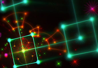 Abstract color dynamic background with lighting effect. Fractal spiral. Fractal art