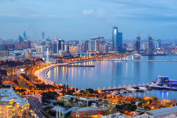 Baku city modern skyline, Azerbaijan