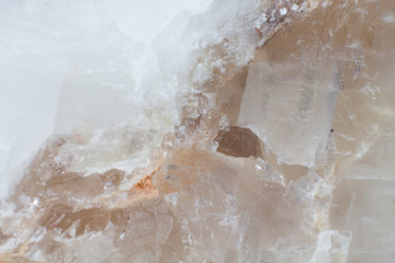 Texture of natural untreated white calcite macro