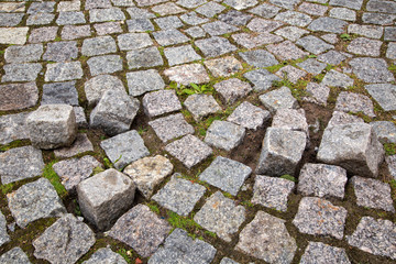 Paving of the old town, pavement, texture.