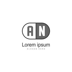 Obraz premium AN Letter Logo Design. Creative Modern AN Letters Icon Illustration