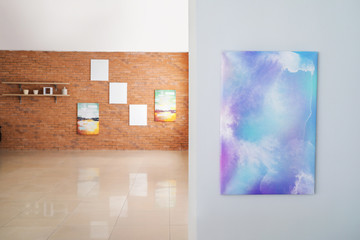 Interior of modern art gallery