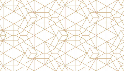 Nahtloses geometrisches Muster. Goldenes lineares Muster. Hintergrundbilder für Ihr Design.