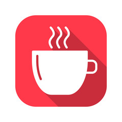 coffee vector red icon in modern flat style isolated. coffee support is good for your web design.