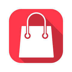 Bag vector red icon in modern flat style isolated. Bag can support is good for your web design.