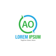 AO Letter Logo Design. Creative Modern AO Letters Icon Illustration