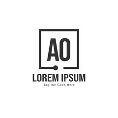 AO Letter Logo Design. Creative Modern AO Letters Icon Illustration