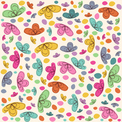 Summer flowers with beauty colors artistic floral illustration pattern