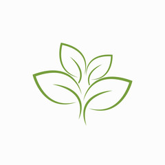 Tree leaf vector logo design, eco-friendly concept.