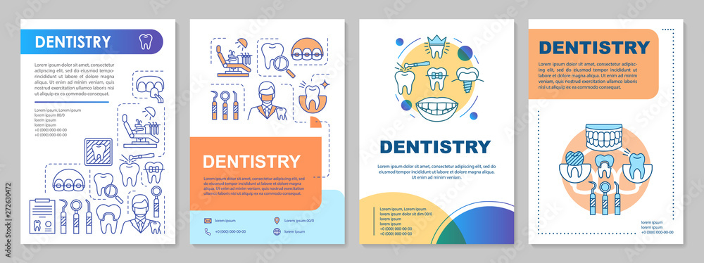 Wall mural Dentistry brochure template layout