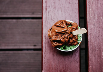 Chocolate and basil ice cream.