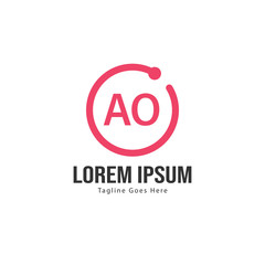 AO Letter Logo Design. Creative Modern AO Letters Icon Illustration