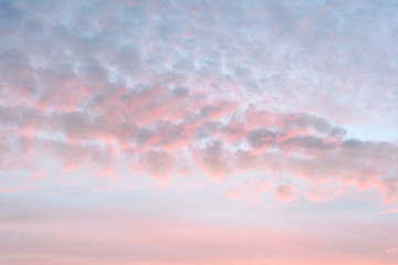 Cloudy sunset skies in pastel colors