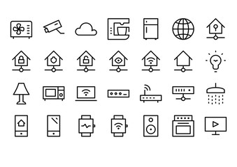 Smart Home Line Icon Set