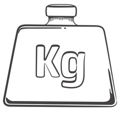 Illustration depicts, a weight, a kilo art line. Ideal for educational and institutional materials