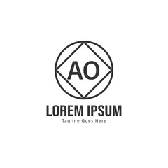 AO Letter Logo Design. Creative Modern AO Letters Icon Illustration