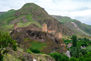 Khertvisi fortress on high rocky hill in gorge at confluence of the Kura and Paravani rivers, Georgia