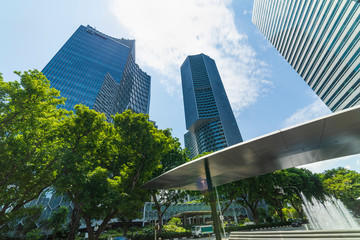 Various modern buildings with futuristic design in Singapore 25 APRIL 2109.
