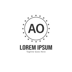 AO Letter Logo Design. Creative Modern AO Letters Icon Illustration