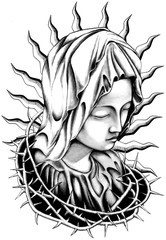 vector illustration of tattoo Maria
