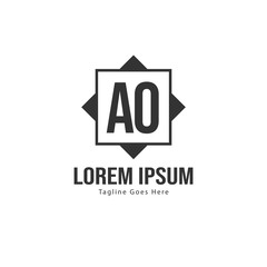AO Letter Logo Design. Creative Modern AO Letters Icon Illustration