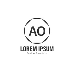 AO Letter Logo Design. Creative Modern AO Letters Icon Illustration