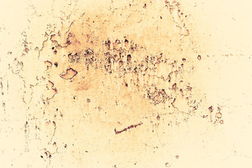 Vintage yellow background. Rough painted wall of aspen gold color. Imperfect plane of golden colored. Uneven old decorative toned backdrop of yellow tint. Texture of gold hue. Ornamental stony surface
