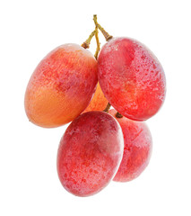 Fresh grapes isolated on white background with clipping pass