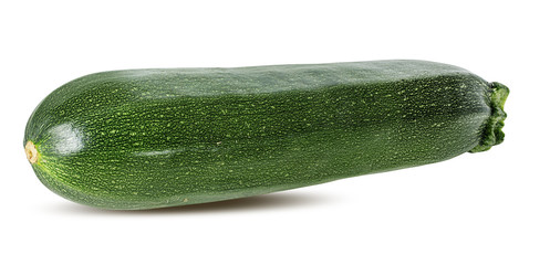 Fresh zucchini isolated on white background with clipping path
