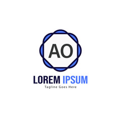Obraz premium AO Letter Logo Design. Creative Modern AO Letters Icon Illustration