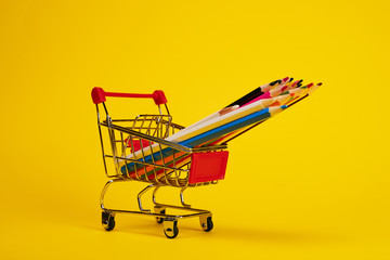 shopping cart with bags