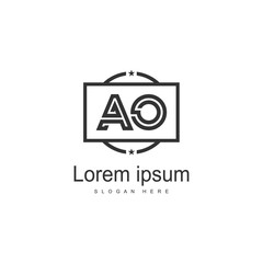 AO Letter Logo Design. Creative Modern AO Letters Icon Illustration