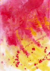 Bright pink yellow watercolor background