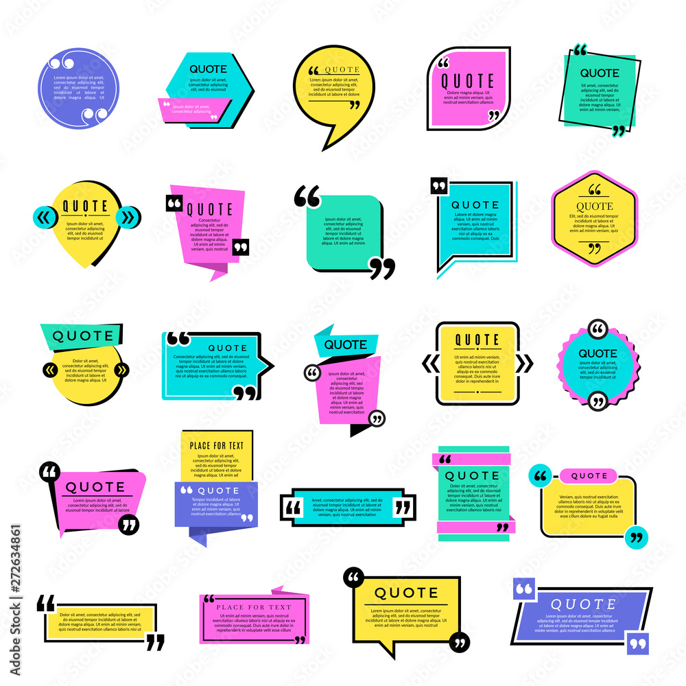 Poster quote templates. blog text notes remarks rectangle graphic shapes vector objects. blog quote note, r