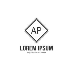 Fototapeta premium AP Letter Logo Design. Creative Modern AP Letters Icon Illustration